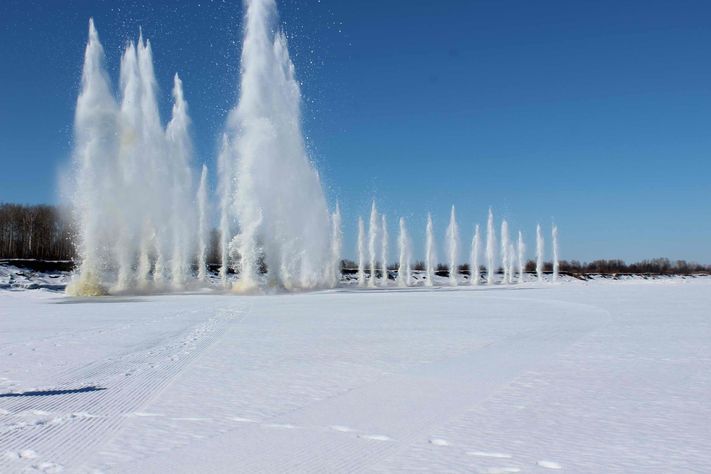 Паводок, Томские новости, На Томи завершились ледовзрывные работы (ФОТО) На Томи завершились ледовзрывные работы (ФОТО)