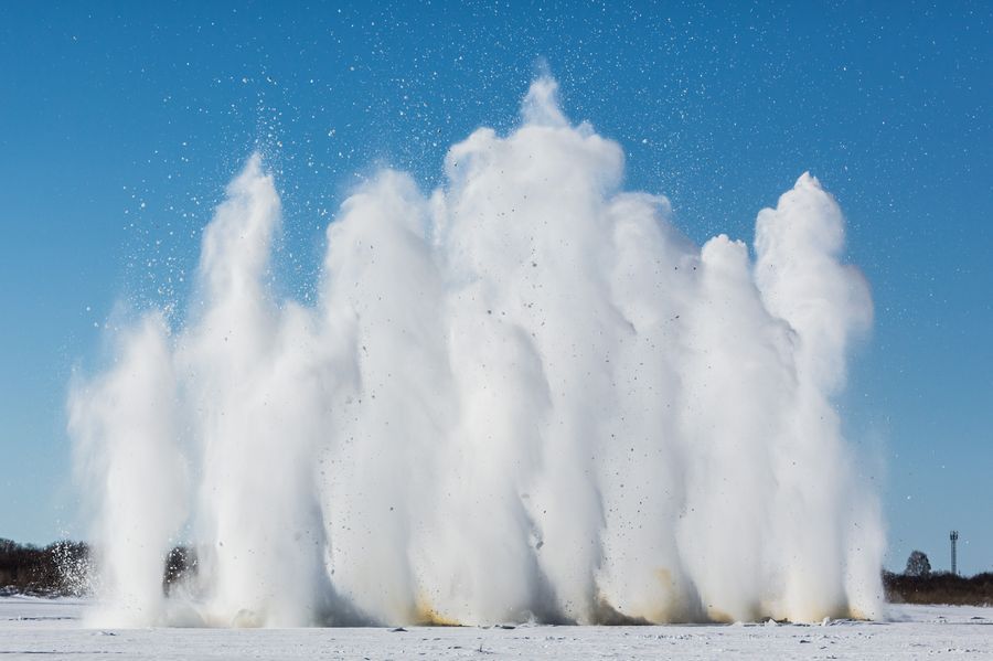 Паводок, Томские новости, лед взрыв взрывают лед паводок половодье Сегодня на Томи начнут взрывать лед