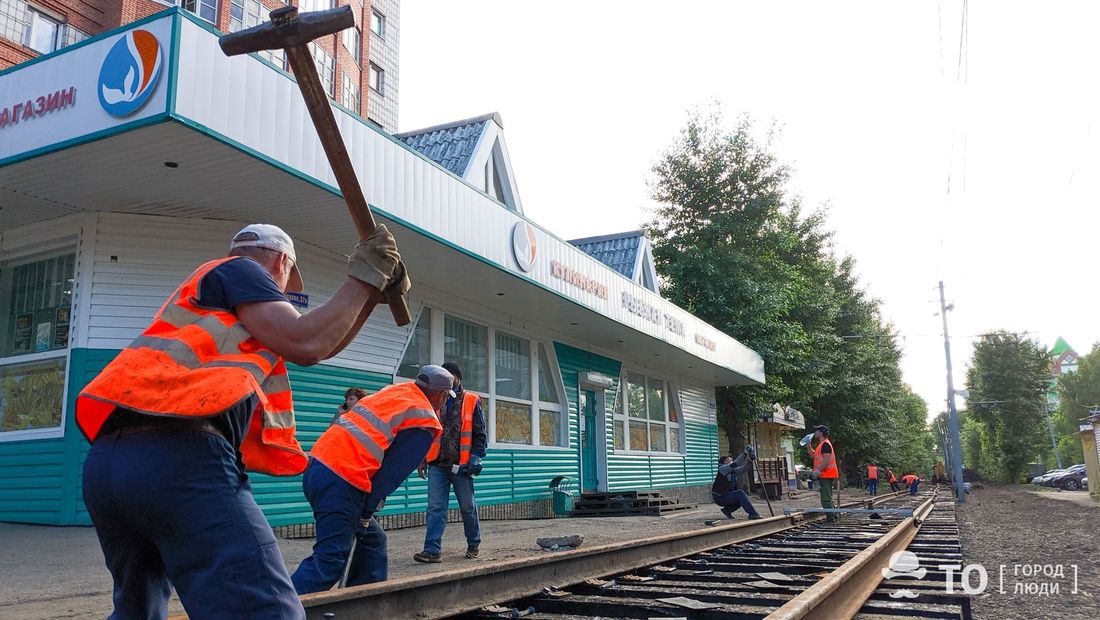 Общественный транспорт, Томские новости, ремонт трамвайных путей электротранспорт трамваи Как ремонтируют трамвайные пути на ул. Лебедева