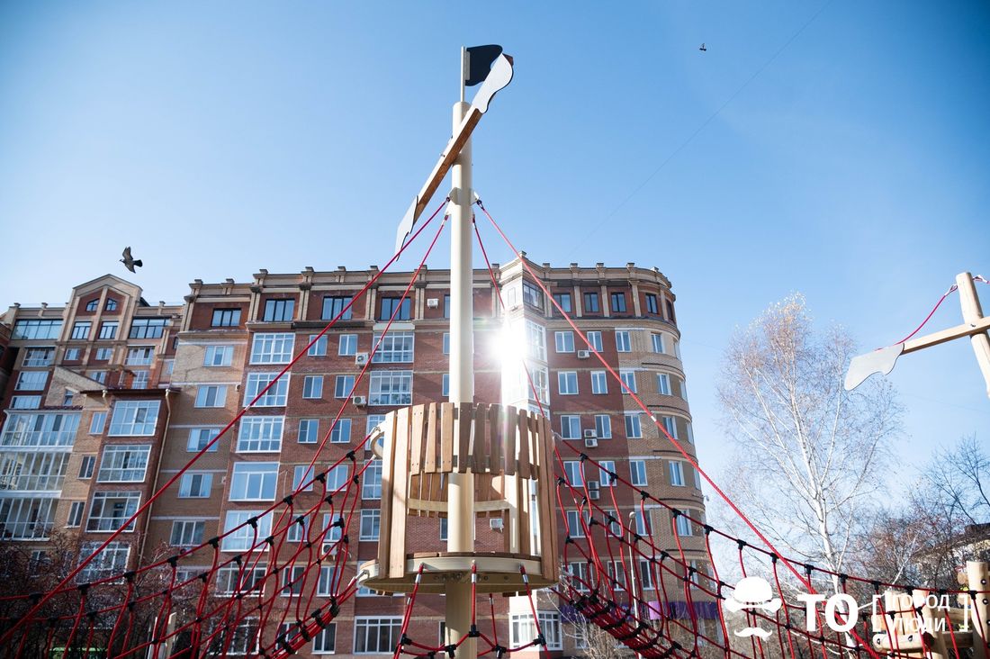 Городское благоустройство, Томские новости, буфф-сад благоустройство город корабль детская площадка В томском Буфф-саду появился «Корабль исследователя»