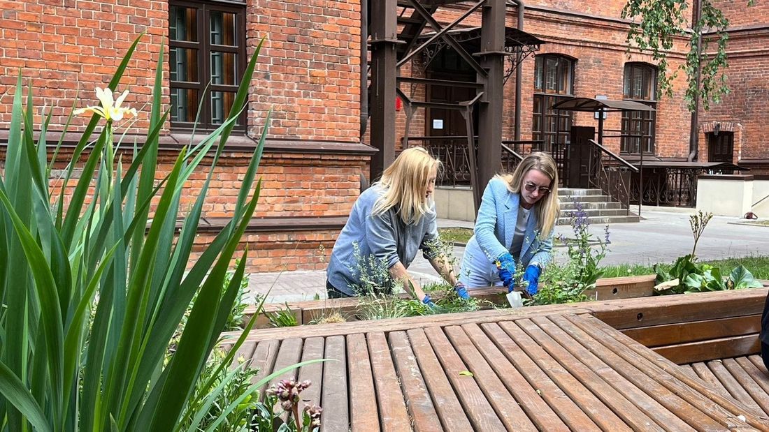 Городское благоустройство, Томские новости, цветы томск новости интересное театральный сквер куда сходить Томские волонтеры заменили засохшие растения в цветнике Театрального сквера