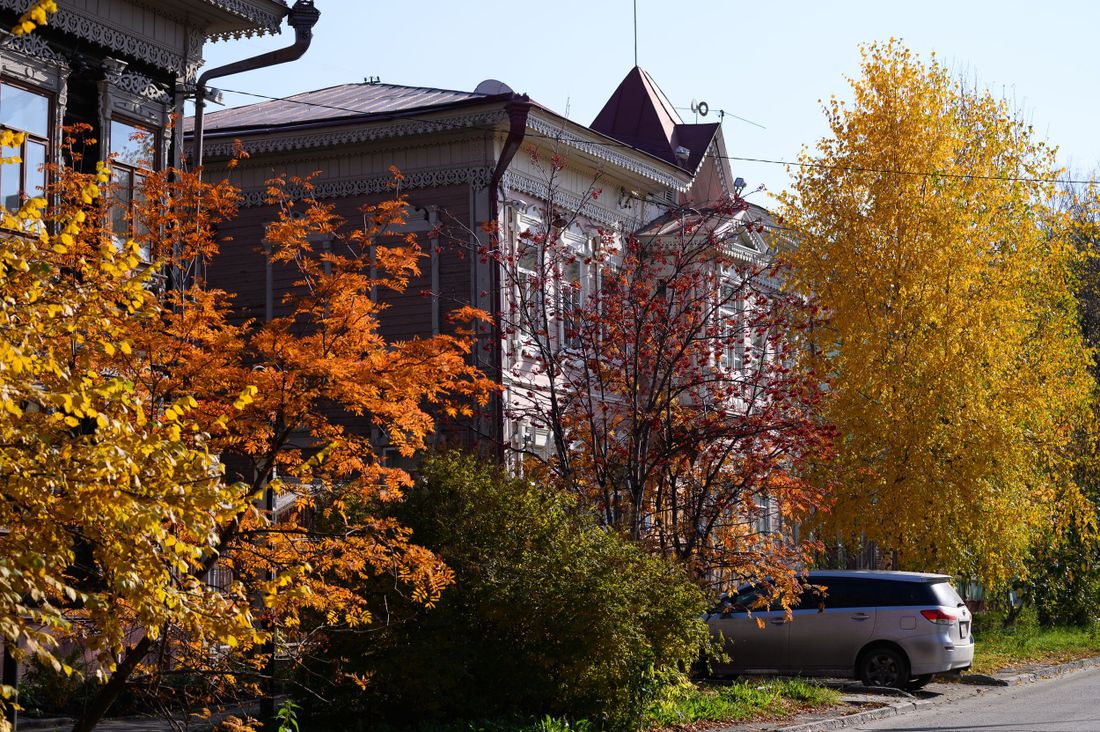 Город, Погода и природа, осень томск прогулка золотая новости интересное куда сходить деревянная архитектура Осень в городе. Прогулка по «Дзержинке»
