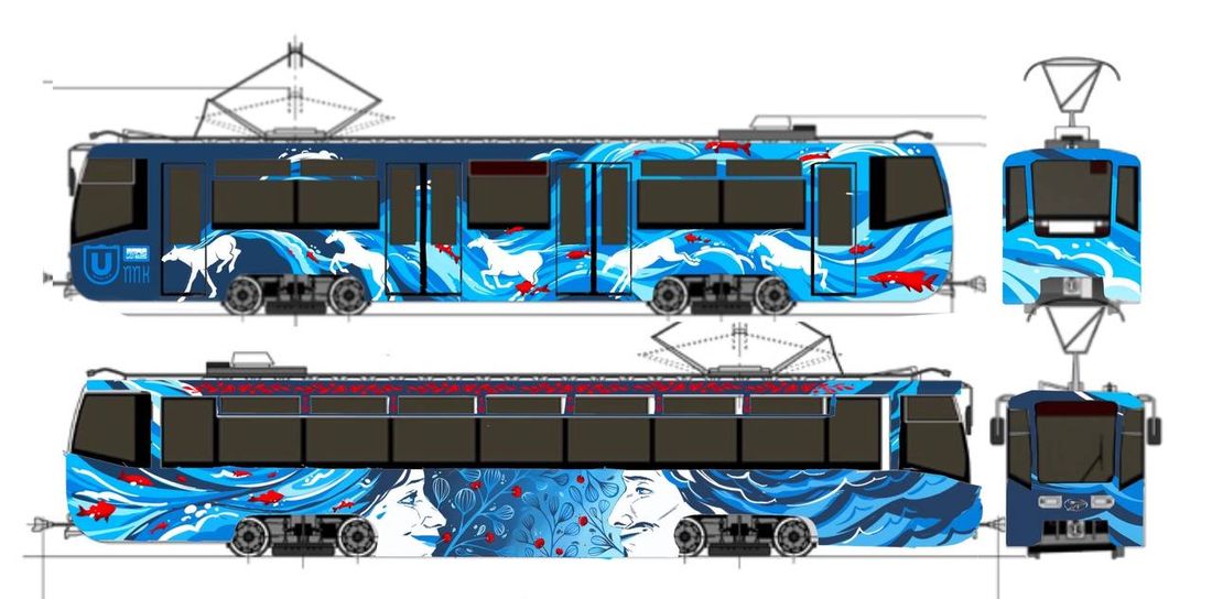 Общественный транспорт, Томские новости, трамвай арт-трамвай интересные новости Томска дороги транспорт лошади кони На улицах Томска появится арт-трамвай с Томой, Ушаем и скачущими конями