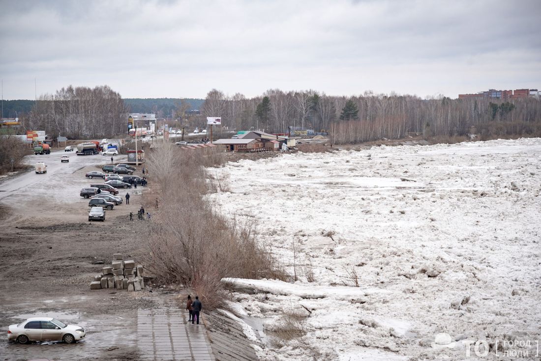 Город, Погода и природа, Томские новости, томск ледоход 2025 заторы речной вокзал погода новости паводок интересное черная речка Приусадебные участки на Черной Речке под Томском подтапливают талые воды
