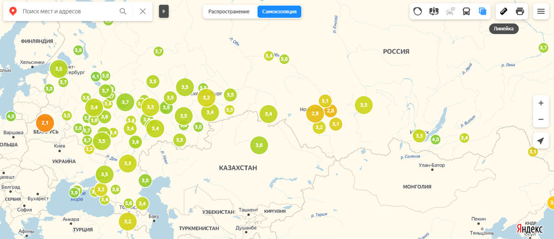 Коронавирус (Covid-19), Томские новости, коронавирус эпидемия пандемия заболевание изоляция Томск набрал 3,1 балла в индексе самоизоляции Яндекса