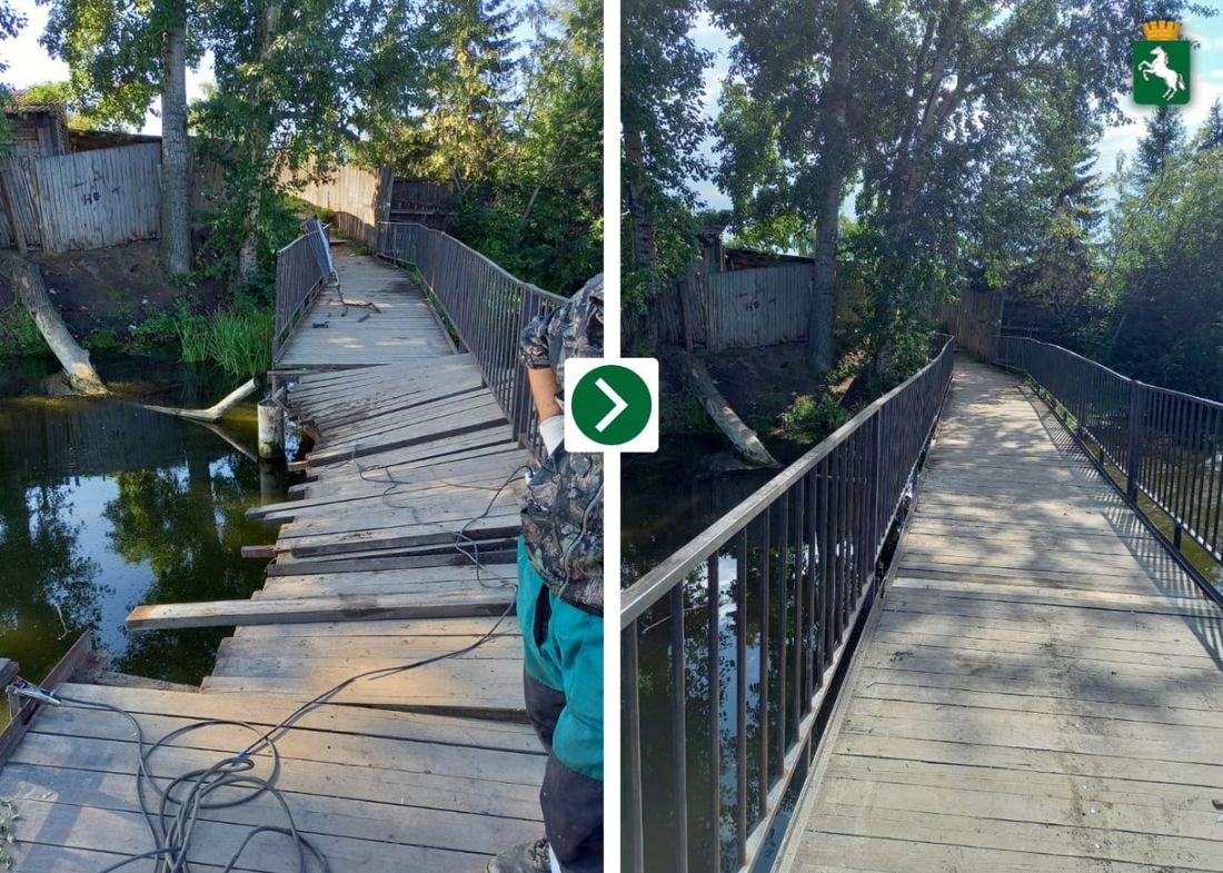 Город, Городское благоустройство, Томские новости, мост благоустройство чинят починили отремонтировали восстановили дороги город В Томске отремонтировали еще один пешеходный мост по ул. Шпальной