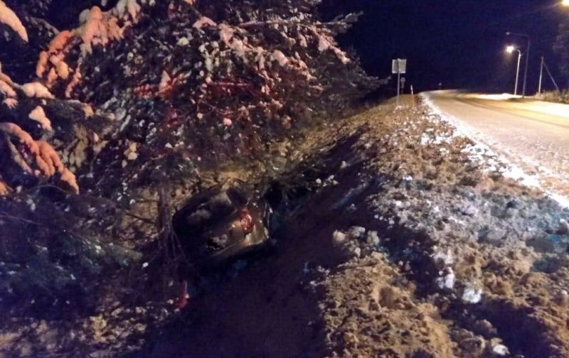 Происшествия, Томские новости, авария ДТП врезались сводка происшествий пострадали В Тимирязево Lada Kalina съехала в кювет и врезалась в дерево