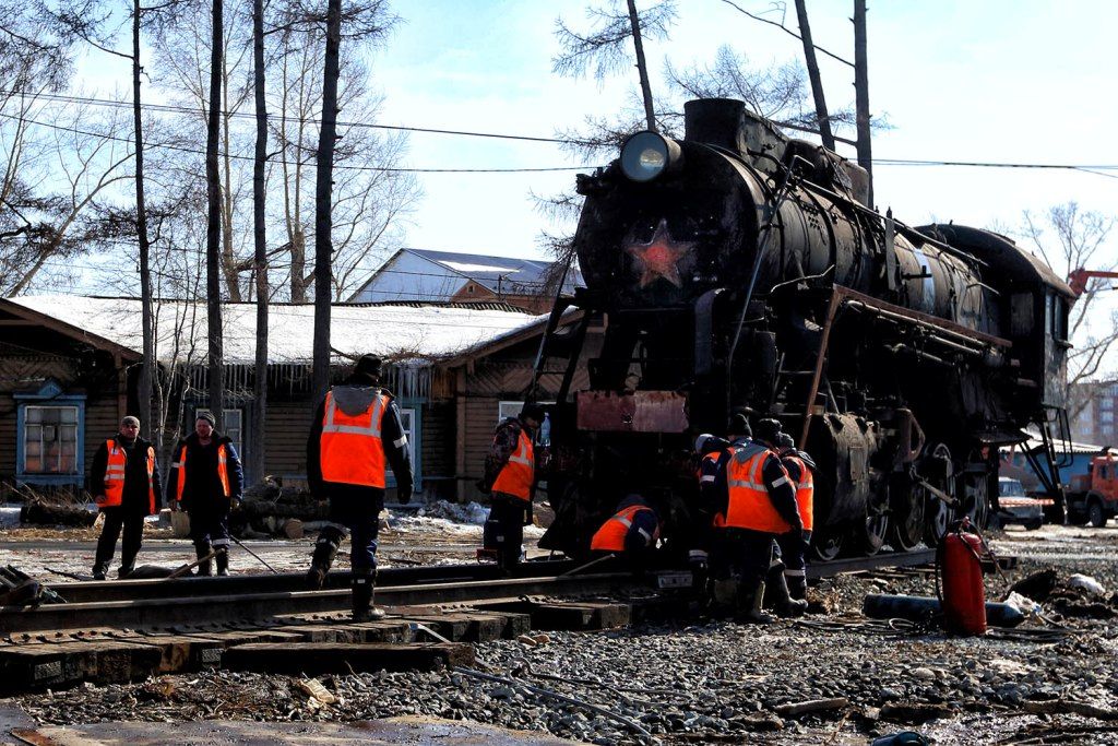Городское благоустройство, Томские новости, паровоз сквер благоустройство парк украшение На площади у вокзала Томск-II появился паровоз