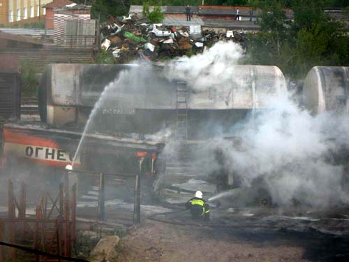 Тушение бензовоза в Томске
