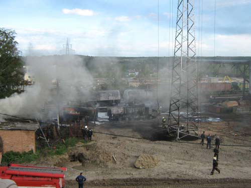 Тушение бензовоза в Томске