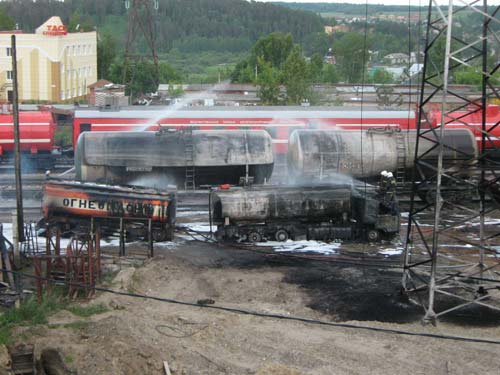 Тушение бензовоза в Томске