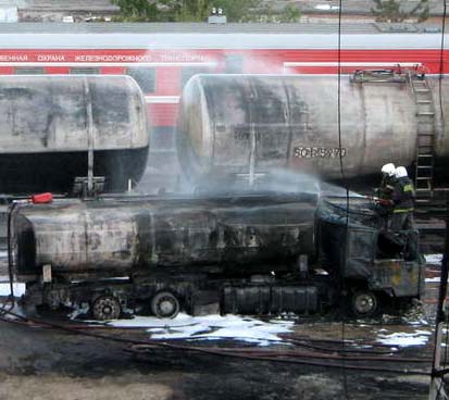Тушение бензовоза в Томске