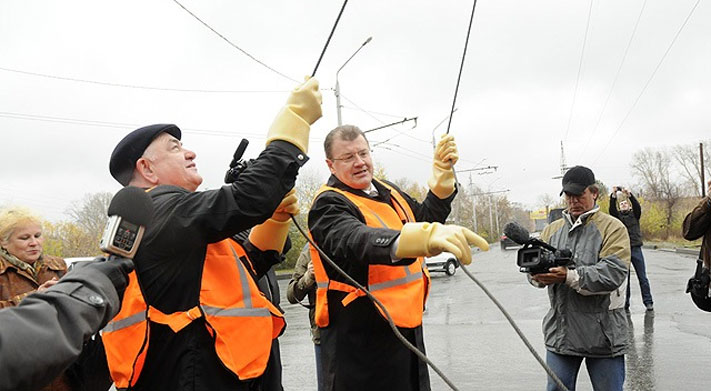 Запуск троллейбусного маршрута в Томске. Николайчук и Резников
