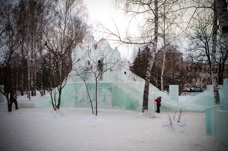 Ледовый городок на Новособорной