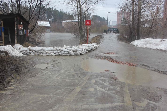 Укрепление берега в томском поселке