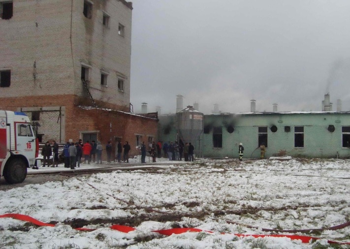 Пожар на свинокомплексе