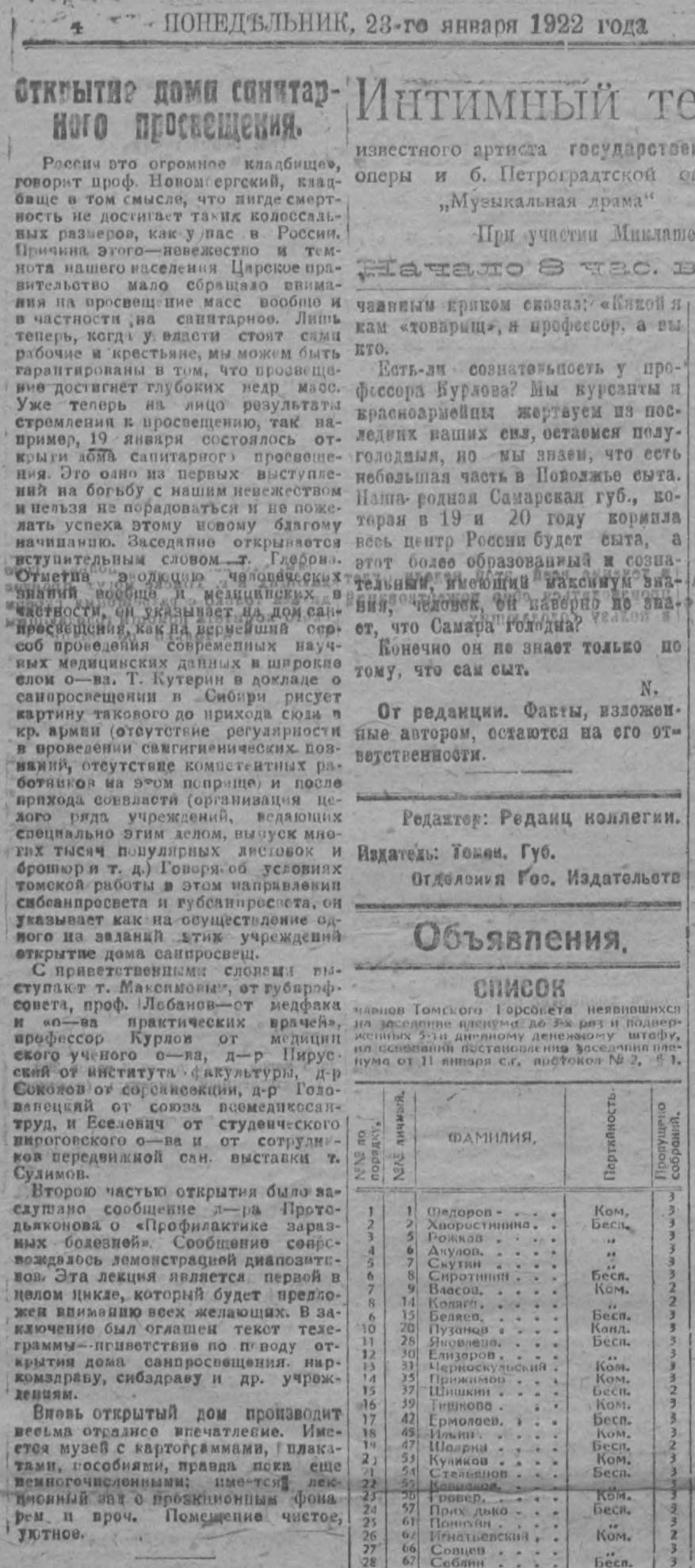 Дому санитарного просвещения в Томске сегодня исполняется 95 лет - Томский  Обзор – новости в Томске сегодня