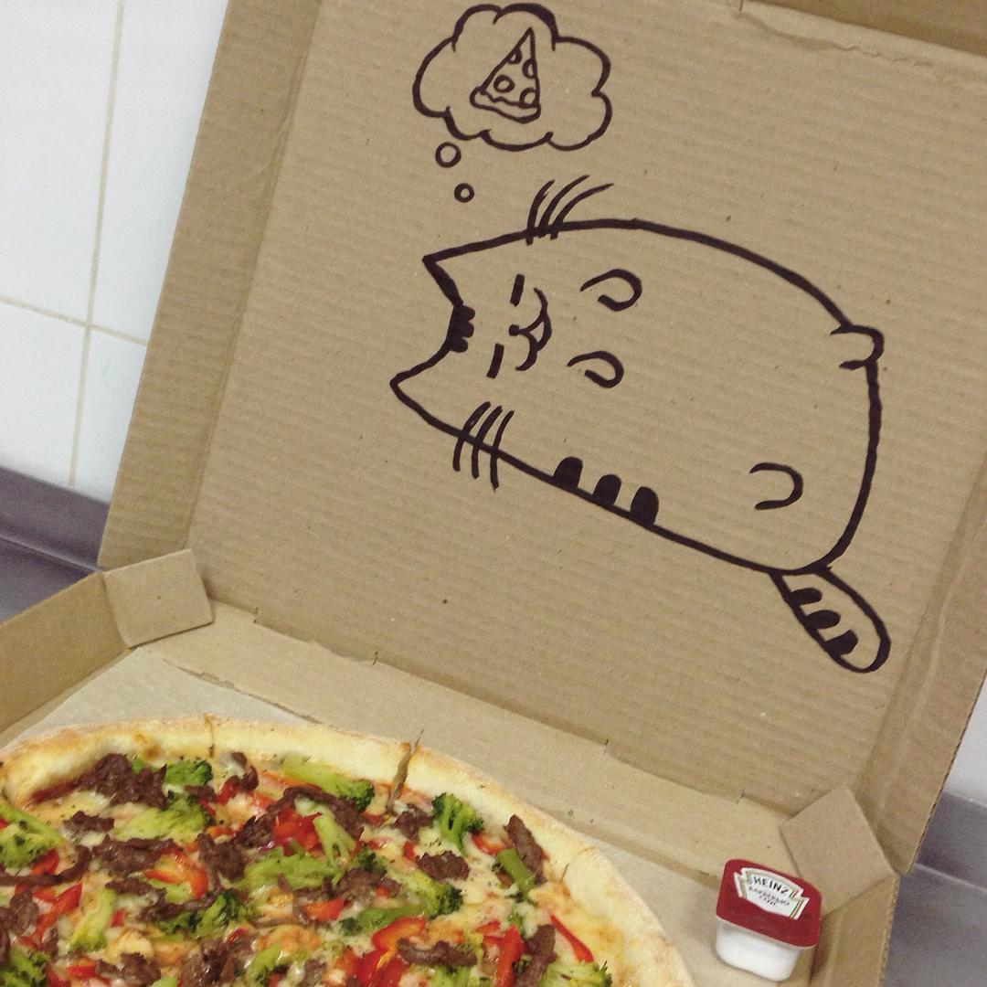 Надписи на коробку для пиццы